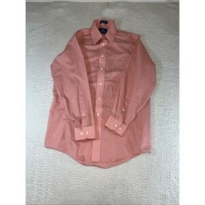 Men's Stafford Travel Shirt 15 32-33 Salmon Wrinkle Free Dress Shirt